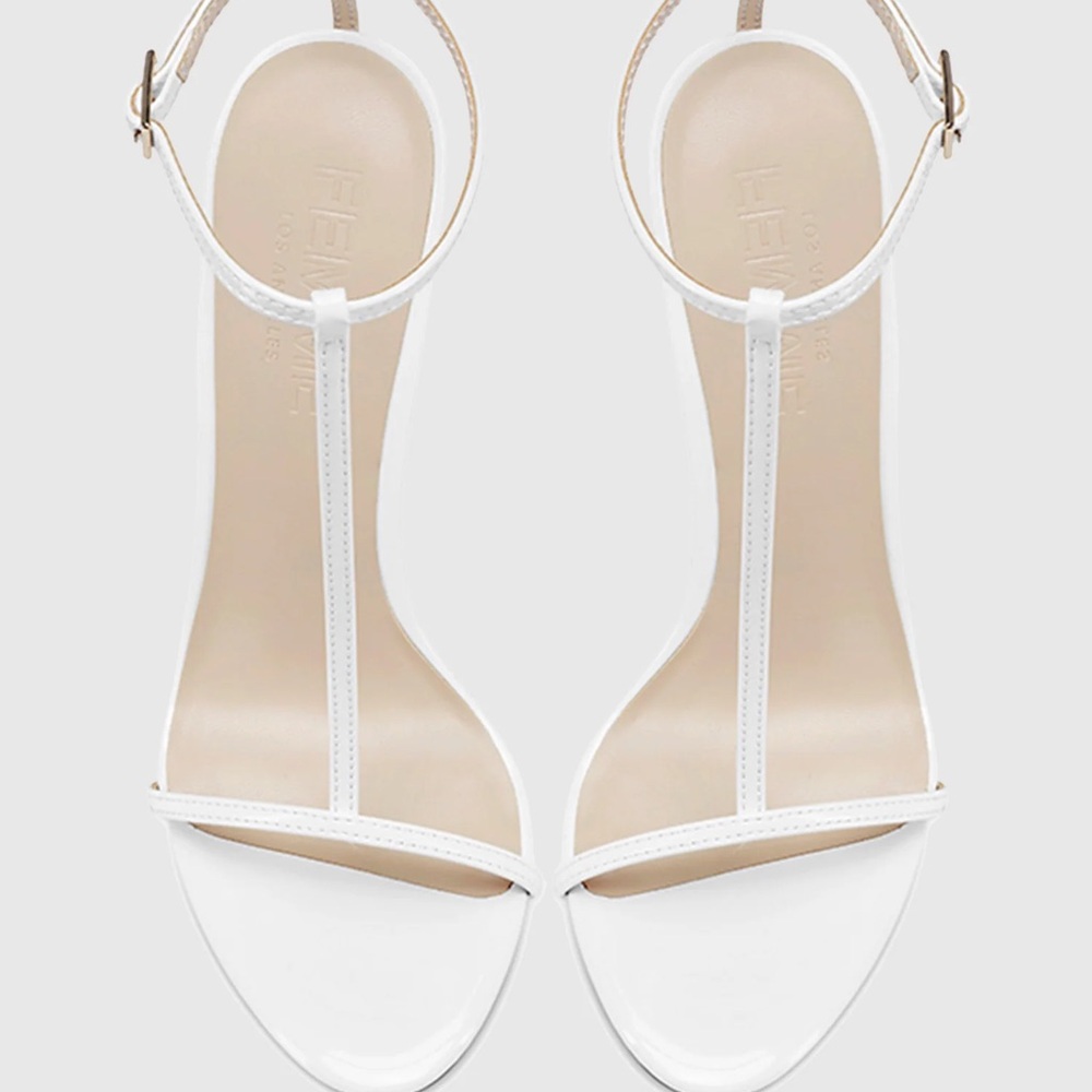 White heeled sandal